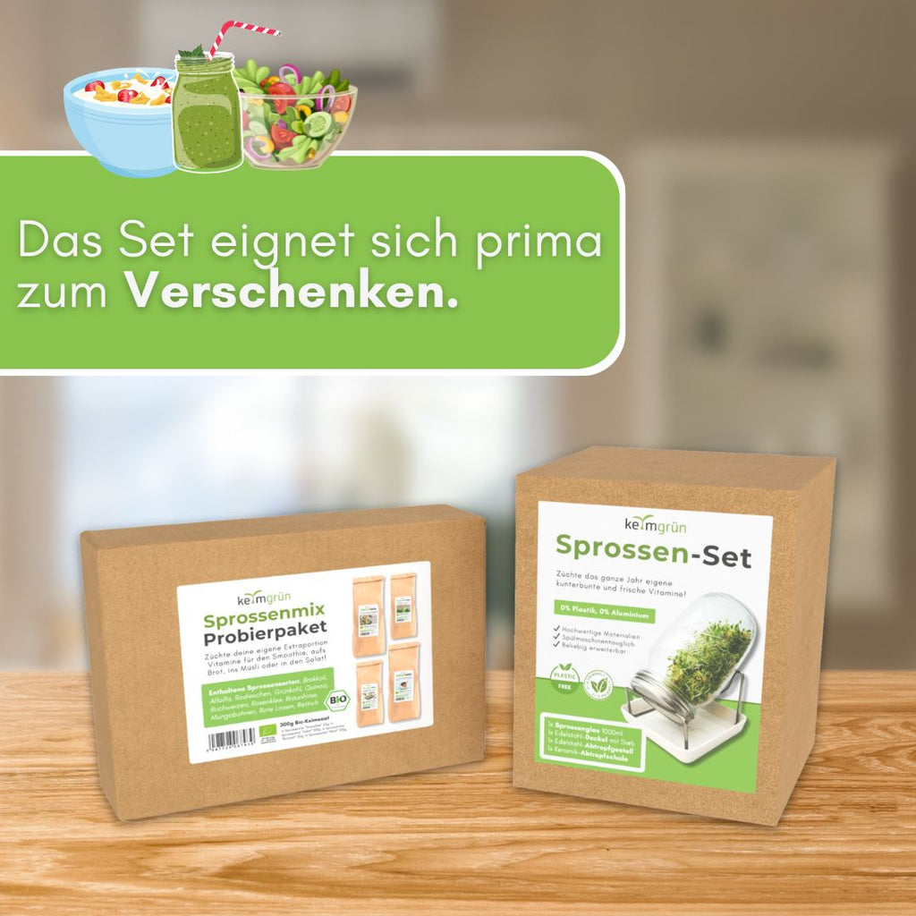 Keimgrün Sprossenglas Starterpaket - Keimgrün