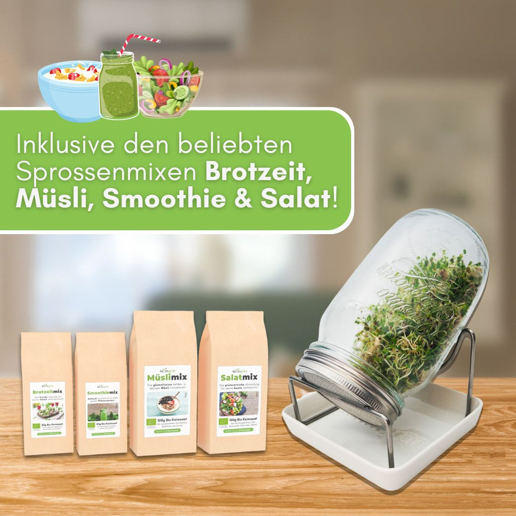 Keimgrün Sprossenglas Starterpaket - Keimgrün